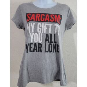 Hybrid Apparel Gray Heathered Sarcasm My Gift To You All Year Long Top Large